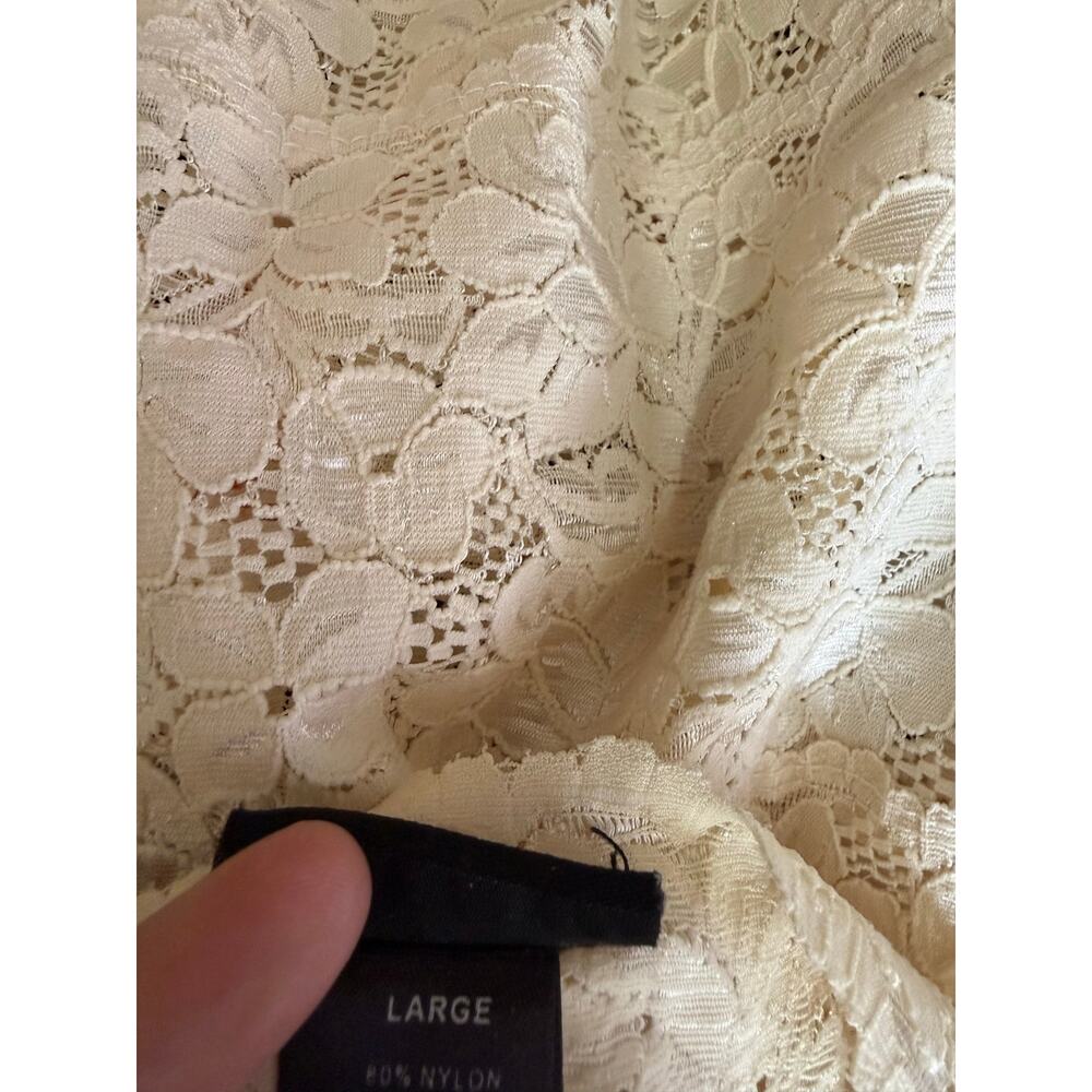 Rue21 Y2K Cream Floral Lace Sheer Cami Tank Top Fairycore Mermaidcore Large - Picture 7 of 7